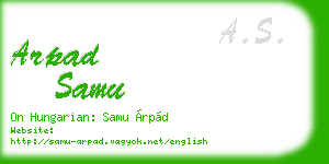 arpad samu business card